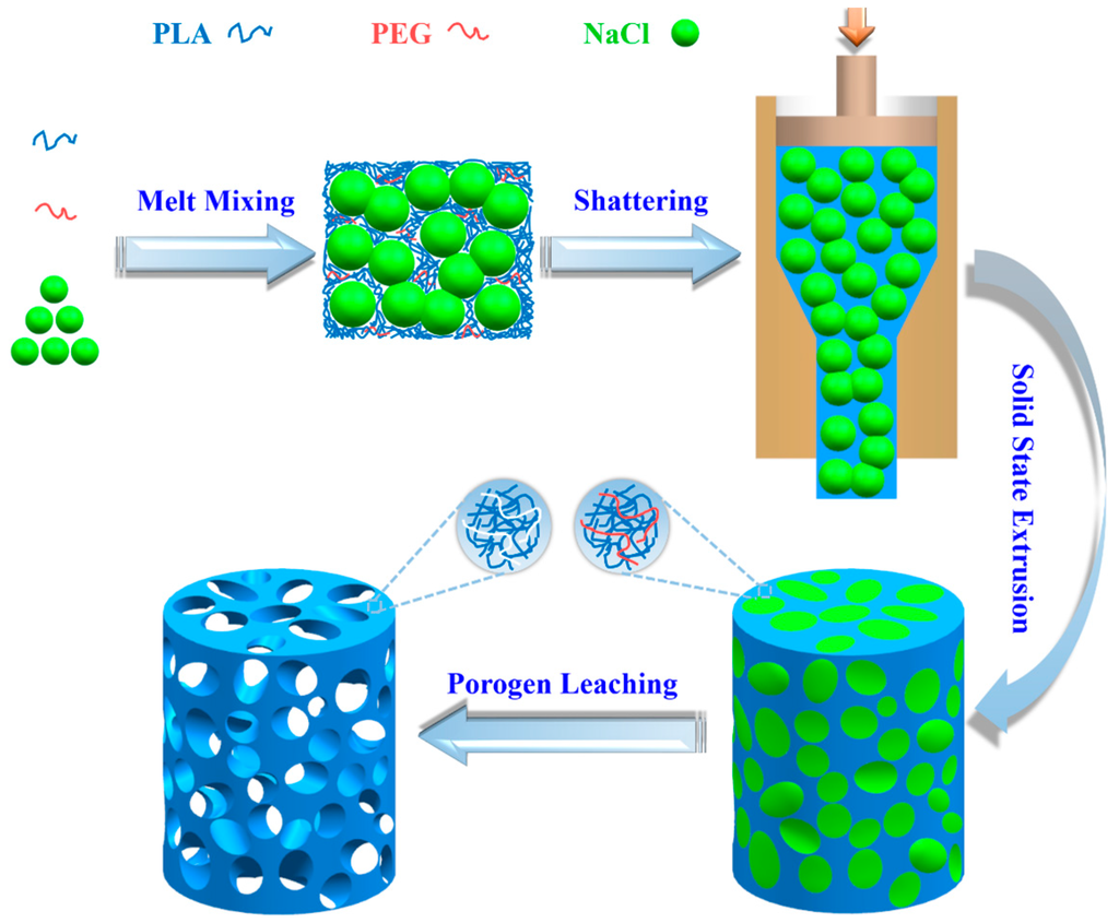 Engineering Porous Poly(lactic acid) Scaffolds with High Mechanical Performance via a Solid State Extrusion/Porogen Leaching Approach